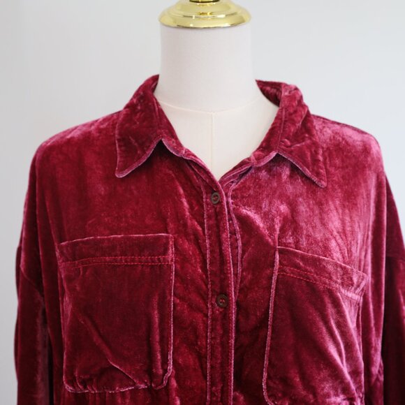 Free People Luxe Velvet Shirt Dress - Picture 6 of 10